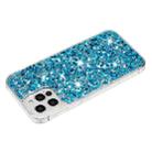 For iPhone 12 Pro Max Transparent Frame Glitter Powder TPU Phone Case(Blue) - 3