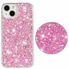 For iPhone 13 Transparent Frame Glitter Powder TPU Phone Case(Pink) - 2