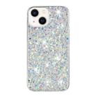 For iPhone 13 Transparent Frame Glitter Powder TPU Phone Case(White) - 1