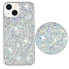 For iPhone 13 Transparent Frame Glitter Powder TPU Phone Case(White) - 2