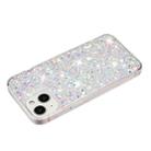 For iPhone 13 Transparent Frame Glitter Powder TPU Phone Case(White) - 3