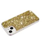 For iPhone 13 Transparent Frame Glitter Powder TPU Phone Case(Gold) - 3