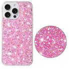 For iPhone 13 Pro Max Transparent Frame Glitter Powder TPU Phone Case(Pink) - 2