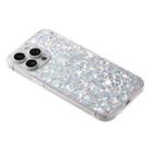 For iPhone 13 Pro Max Transparent Frame Glitter Powder TPU Phone Case(White) - 3