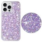 For iPhone 13 Pro Max Transparent Frame Glitter Powder TPU Phone Case(Purple) - 2