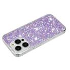 For iPhone 13 Pro Max Transparent Frame Glitter Powder TPU Phone Case(Purple) - 3