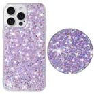 For iPhone 13 Pro Transparent Frame Glitter Powder TPU Phone Case(Purple) - 2