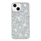 For iPhone 14 Transparent Frame Glitter Powder TPU Phone Case(White) - 1