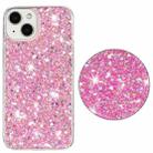 For iPhone 14 Plus Transparent Frame Glitter Powder TPU Phone Case(Pink) - 2