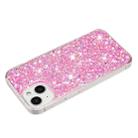 For iPhone 14 Plus Transparent Frame Glitter Powder TPU Phone Case(Pink) - 3