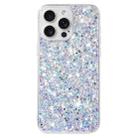 For iPhone 14 Pro Max Transparent Frame Glitter Powder TPU Phone Case(White) - 1