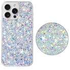 For iPhone 14 Pro Max Transparent Frame Glitter Powder TPU Phone Case(White) - 2