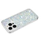 For iPhone 14 Pro Max Transparent Frame Glitter Powder TPU Phone Case(White) - 3