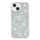 For iPhone 15 Plus Transparent Frame Glitter Powder TPU Phone Case(White) - 1