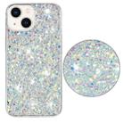 For iPhone 15 Plus Transparent Frame Glitter Powder TPU Phone Case(White) - 2