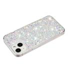 For iPhone 15 Plus Transparent Frame Glitter Powder TPU Phone Case(White) - 3