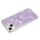 For iPhone 15 Transparent Frame Glitter Powder TPU Phone Case(Purple) - 3