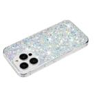 For iPhone 15 Pro Transparent Frame Glitter Powder TPU Phone Case(White) - 3