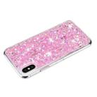 For iPhone X Transparent Frame Glitter Powder TPU Phone Case(Pink) - 3