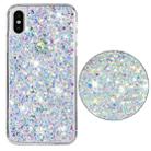 For iPhone X Transparent Frame Glitter Powder TPU Phone Case(White) - 2