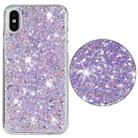 For iPhone X Transparent Frame Glitter Powder TPU Phone Case(Purple) - 2