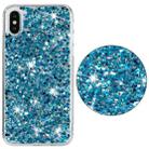 For iPhone X Transparent Frame Glitter Powder TPU Phone Case(Blue) - 2