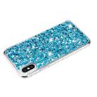 For iPhone X Transparent Frame Glitter Powder TPU Phone Case(Blue) - 3