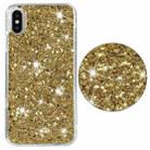 For iPhone X Transparent Frame Glitter Powder TPU Phone Case(Gold) - 2