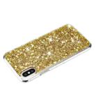 For iPhone X Transparent Frame Glitter Powder TPU Phone Case(Gold) - 3