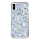 For iPhone XS Max Transparent Frame Glitter Powder TPU Phone Case(White) - 1