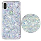 For iPhone XS Max Transparent Frame Glitter Powder TPU Phone Case(White) - 2
