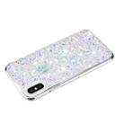 For iPhone XS Max Transparent Frame Glitter Powder TPU Phone Case(White) - 3