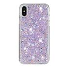 For iPhone XS Max Transparent Frame Glitter Powder TPU Phone Case(Purple) - 1