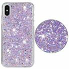 For iPhone XS Max Transparent Frame Glitter Powder TPU Phone Case(Purple) - 2