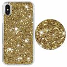 For iPhone XS Max Transparent Frame Glitter Powder TPU Phone Case(Gold) - 2