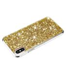 For iPhone XS Max Transparent Frame Glitter Powder TPU Phone Case(Gold) - 3