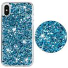 For iPhone XR Transparent Frame Glitter Powder TPU Phone Case(Blue) - 2