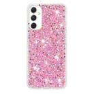 For Samsung Galaxy A05s Transparent Frame Glitter Powder TPU Phone Case(Pink) - 1