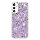 For Samsung Galaxy A05s Transparent Frame Glitter Powder TPU Phone Case(Purple) - 1