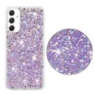 For Samsung Galaxy A05s Transparent Frame Glitter Powder TPU Phone Case(Purple) - 2