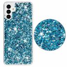 For Samsung Galaxy A34 5G Transparent Frame Glitter Powder TPU Phone Case(Blue) - 2