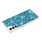 For Samsung Galaxy A34 5G Transparent Frame Glitter Powder TPU Phone Case(Blue) - 3