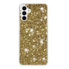For Samsung Galaxy A34 5G Transparent Frame Glitter Powder TPU Phone Case(Gold) - 1