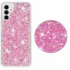 For Samsung Galaxy S23 5G Transparent Frame Glitter Powder TPU Phone Case(Pink) - 2