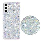 For Samsung Galaxy S23 5G Transparent Frame Glitter Powder TPU Phone Case(White) - 2