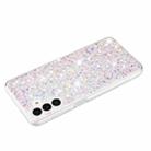For Samsung Galaxy S23 5G Transparent Frame Glitter Powder TPU Phone Case(White) - 3