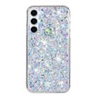 For Samsung Galaxy S23+ 5G Transparent Frame Glitter Powder TPU Phone Case(White) - 1
