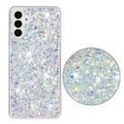 For Samsung Galaxy S23+ 5G Transparent Frame Glitter Powder TPU Phone Case(White) - 2