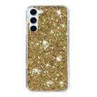 For Samsung Galaxy S23+ 5G Transparent Frame Glitter Powder TPU Phone Case(Gold) - 1