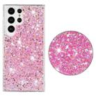 For Samsung Galaxy S23 Ultra 5G Transparent Frame Glitter Powder TPU Phone Case(Pink) - 2